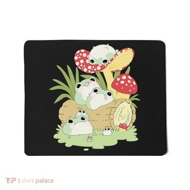 Cottagecore Aesthetic Frog Lying on Mushroom Cute Frog Lover Mousepad