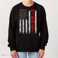 Cna American Flag Patriotic Pride Nurse Gift Women's Sweatshirt thumb 0