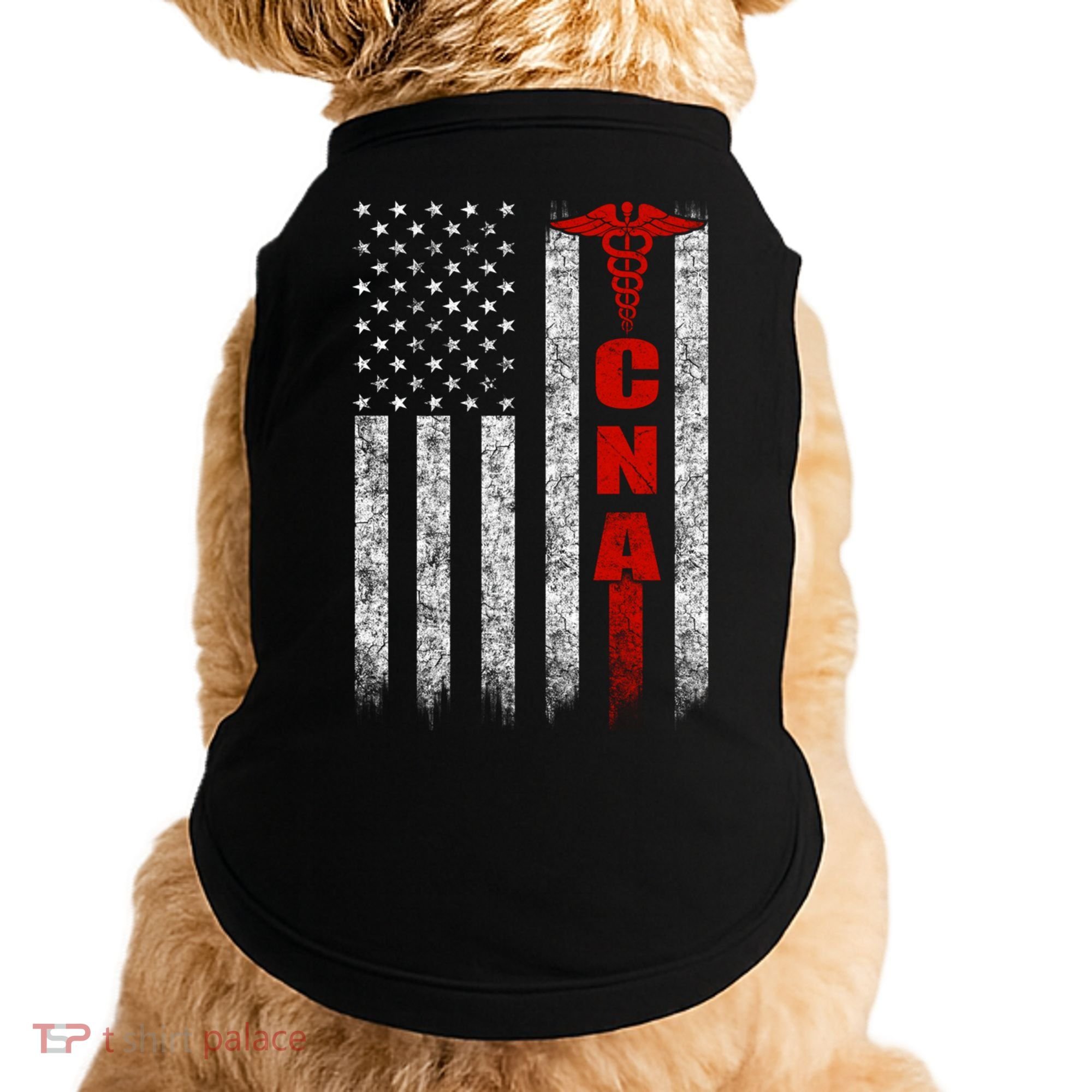 Cna American Flag Patriotic Pride Nurse Gift Doggie Tank