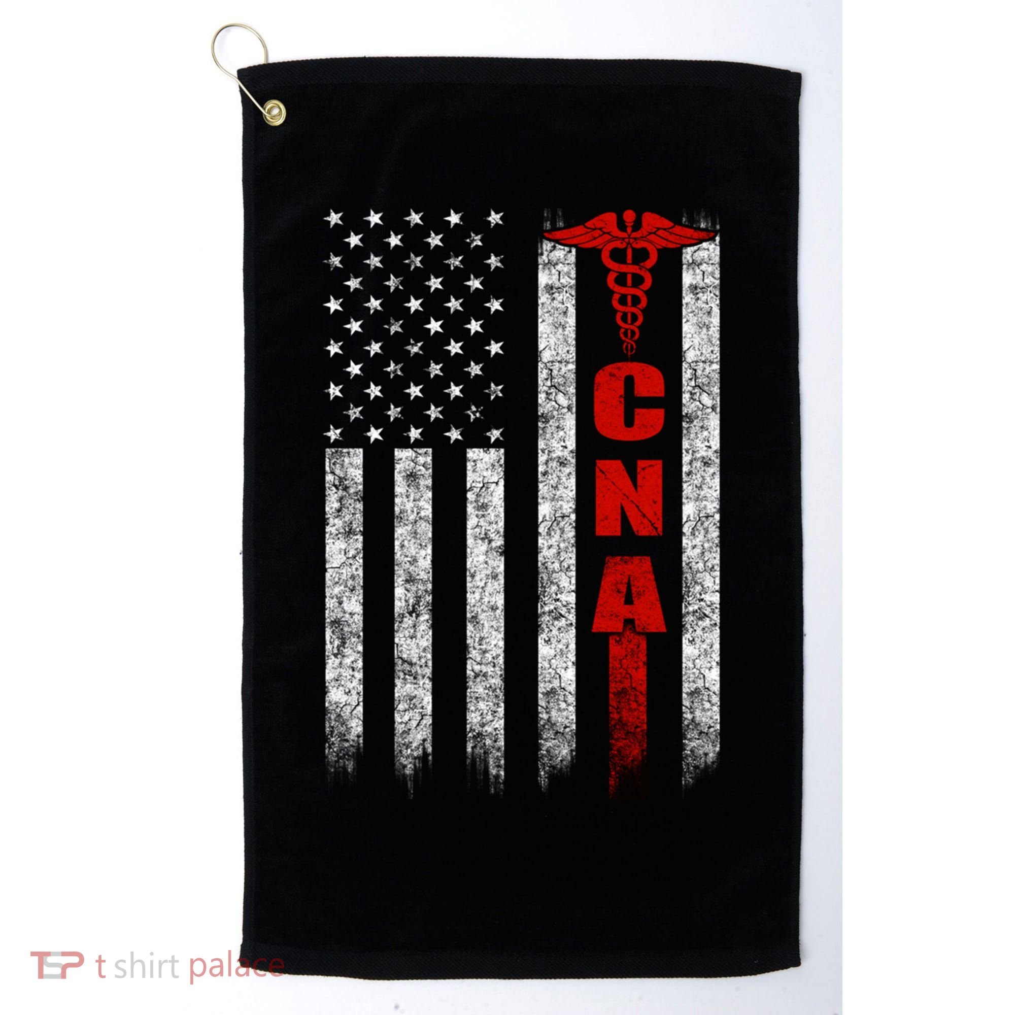 Cna American Flag Patriotic Pride Nurse Gift Golf Towel