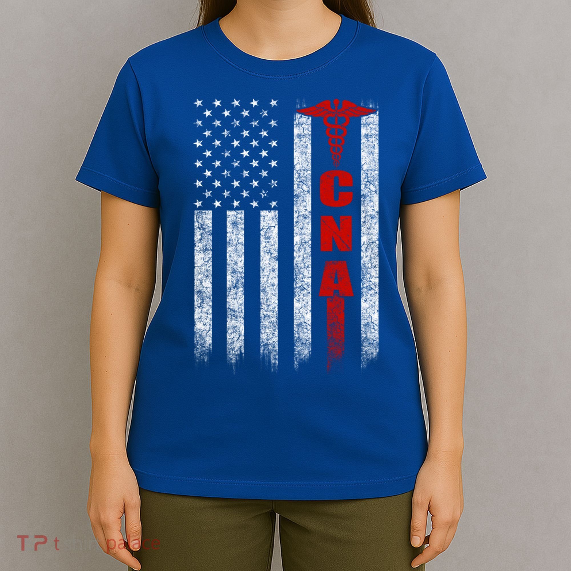 Cna American Flag Patriotic Pride Nurse Gift T-Shirt