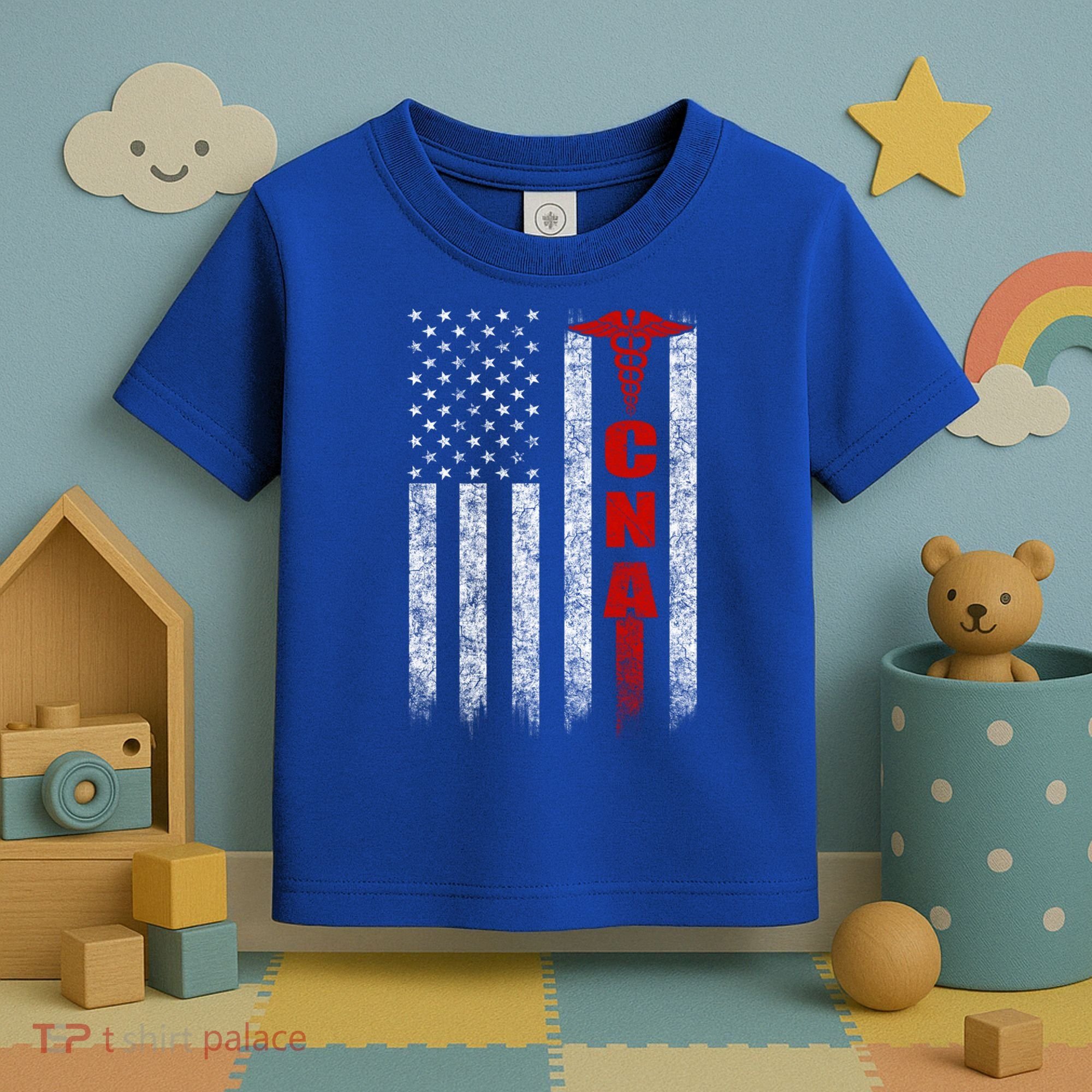 Cna American Flag Patriotic Pride Nurse Gift Toddler T-Shirt