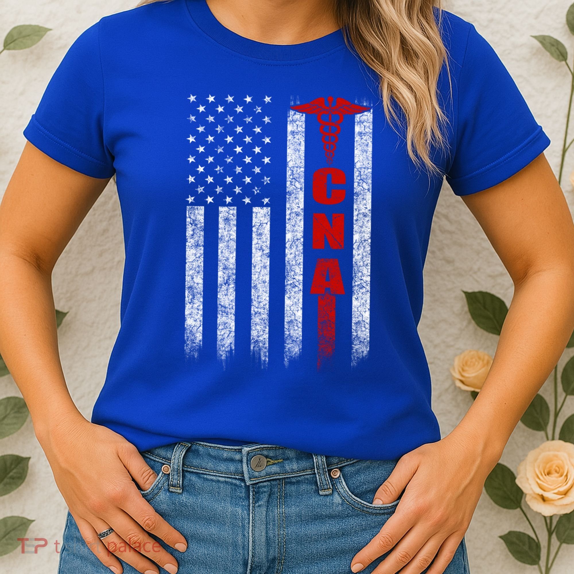 Cna American Flag Patriotic Pride Nurse Gift Women's T-Shirt