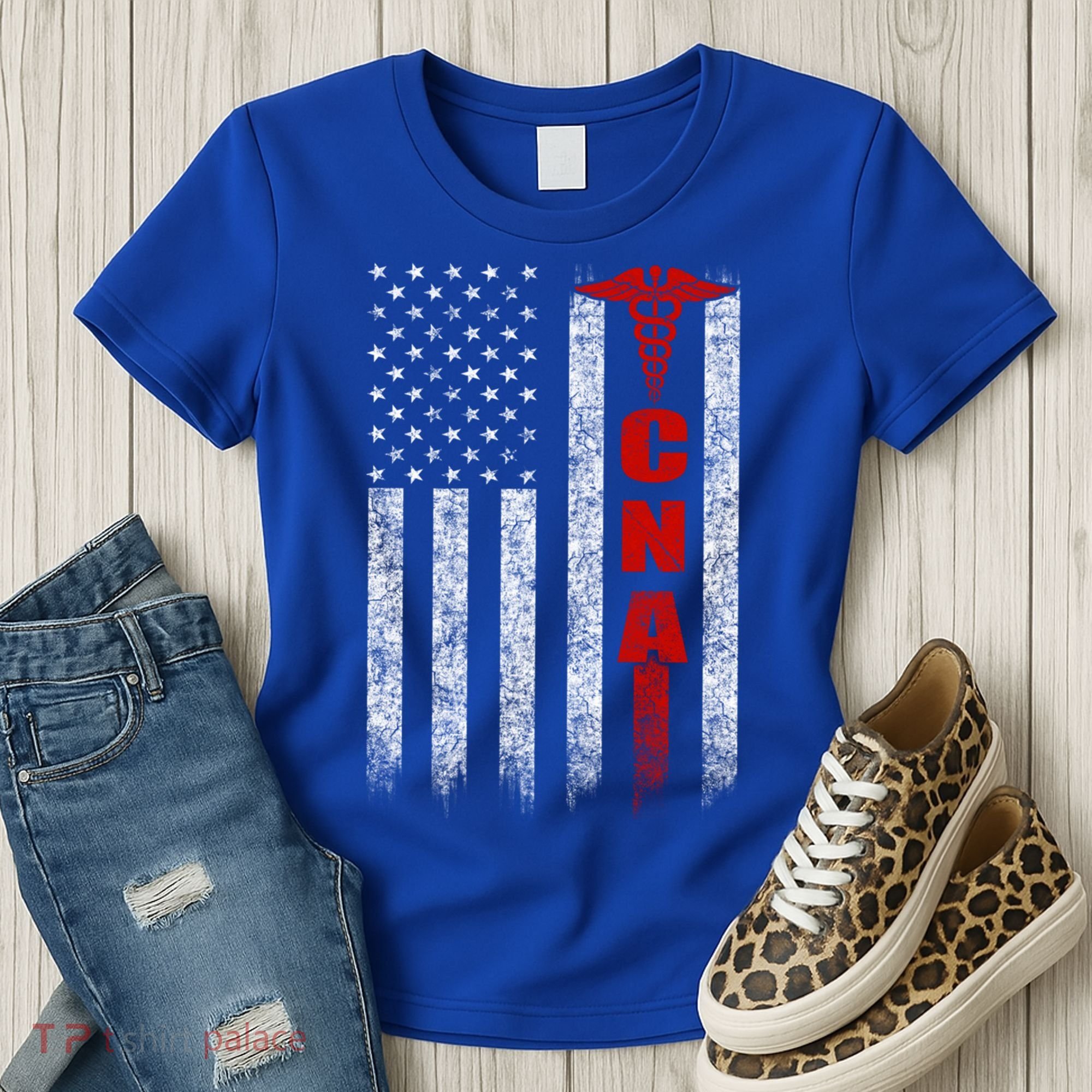 Cna American Flag Patriotic Pride Nurse Gift Women's T-Shirt