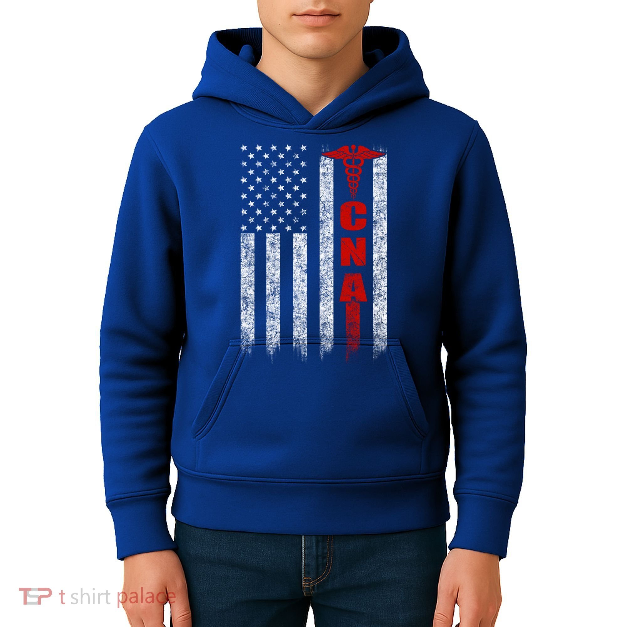 Cna American Flag Patriotic Pride Nurse Gift Kids Hoodie