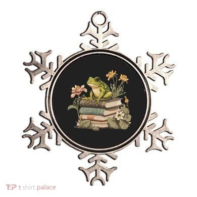 Cottagecore Aesthetic Frog Reading Book Mushroom Lover Ornament