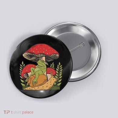 Cottagecore Aesthetic Frog Mushroom Snail Goblincore Toad Button
