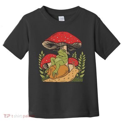 Cottagecore Aesthetic Frog Mushroom Snail Goblincore Toad Toddler T-Shirt