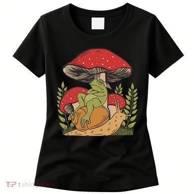 Cottagecore Aesthetic Frog Mushroom Snail Goblincore Toad Women's T-Shirt