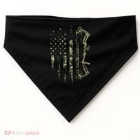 Camo American Flag Bowhunting Bow Archery Deer Hunting Gift USA-Made Doggie Bandana thumb 0