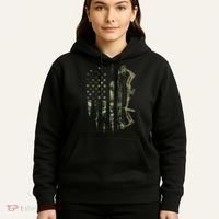 Camo American Flag Bowhunting Bow Archery Deer Hunting Gift Hoodie thumb 5
