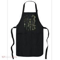 Camo American Flag Bowhunting Bow Archery Deer Hunting Gift Apron thumb 0