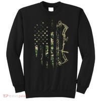 Camo American Flag Bowhunting Bow Archery Deer Hunting Gift Sweatshirt thumb 0