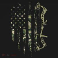 Camo American Flag Bowhunting Bow Archery Deer Hunting Gift T-Shirt thumb 7
