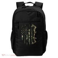 Camo American Flag Bowhunting Bow Archery Deer Hunting Gift Backpack thumb 0
