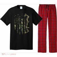 Camo American Flag Bowhunting Bow Archery Deer Hunting Gift Pajama Set thumb 0