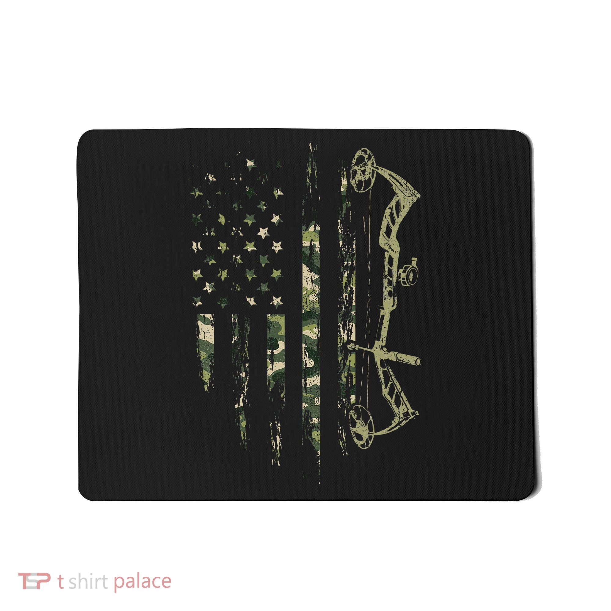 Camo American Flag Bowhunting Bow Archery Deer Hunting Gift Mousepad