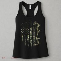 Camo American Flag Bowhunting Bow Archery Deer Hunting Gift Women's Tank Top thumb 3