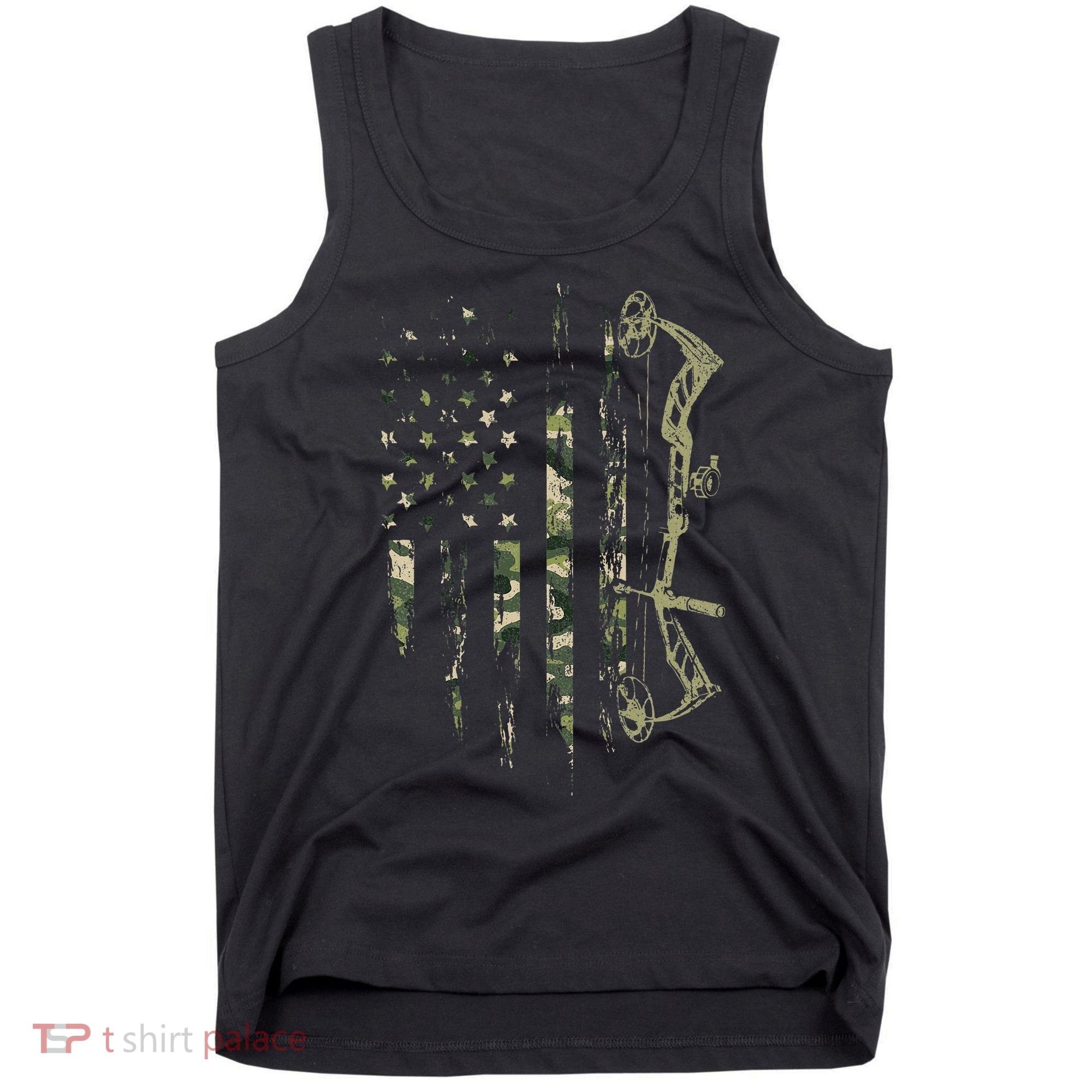 Camo American Flag Bowhunting Bow Archery Deer Hunting Gift Tank Top