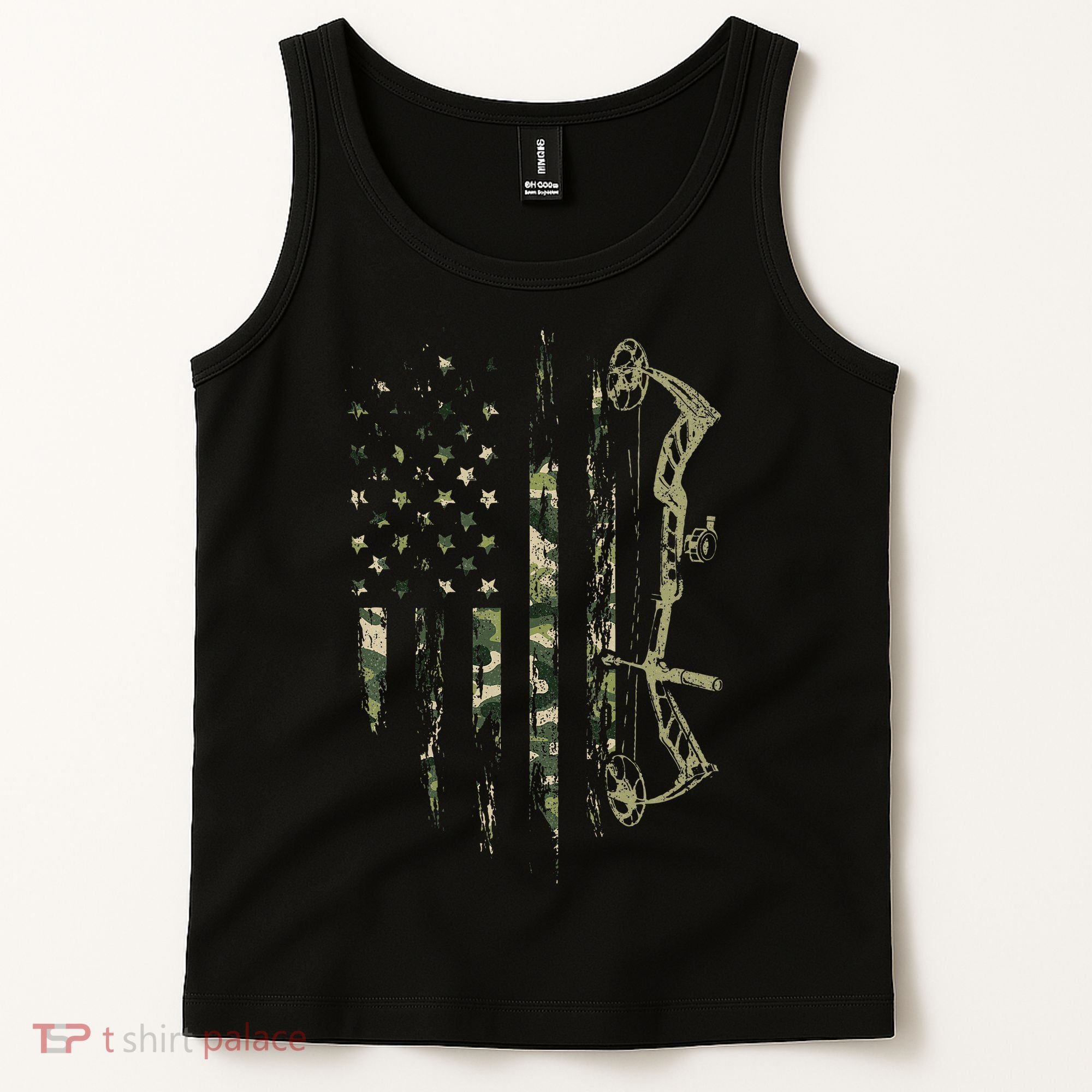 Camo American Flag Bowhunting Bow Archery Deer Hunting Gift Tank Top