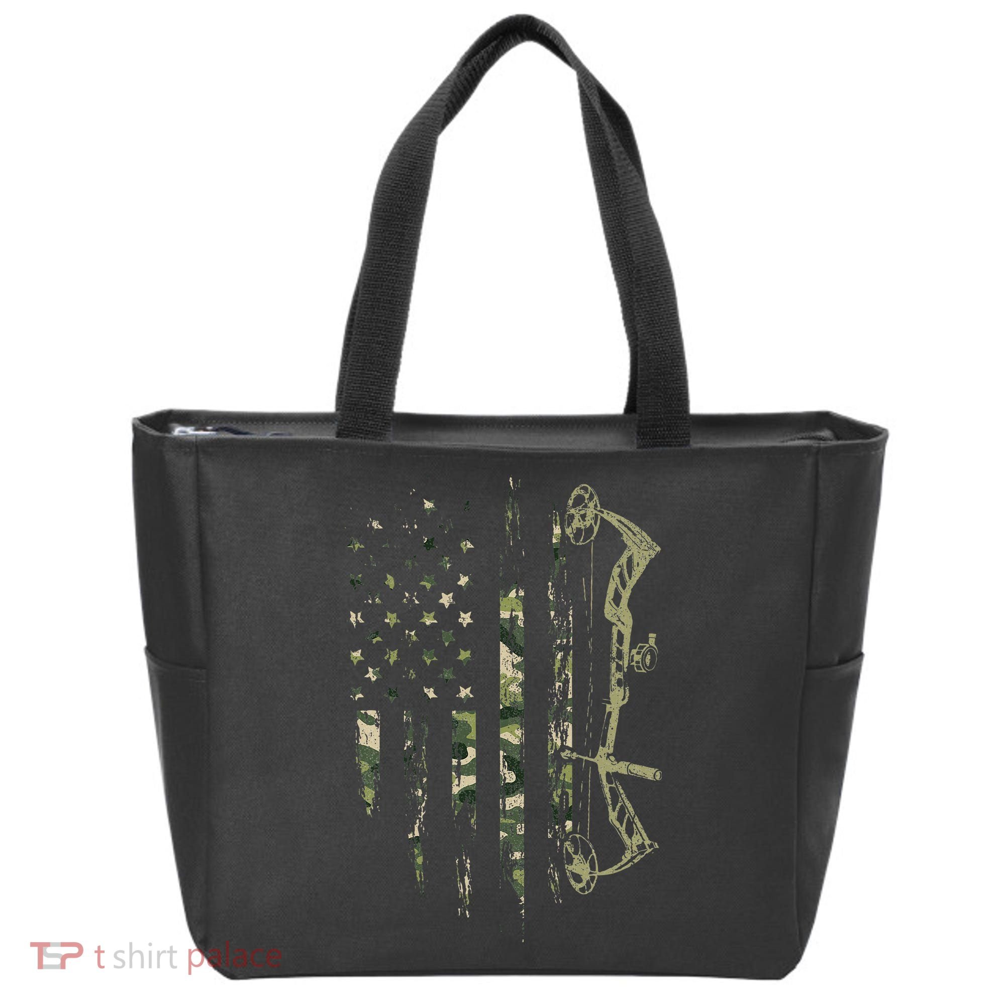 Camo American Flag Bowhunting Bow Archery Deer Hunting Gift Tote Bag
