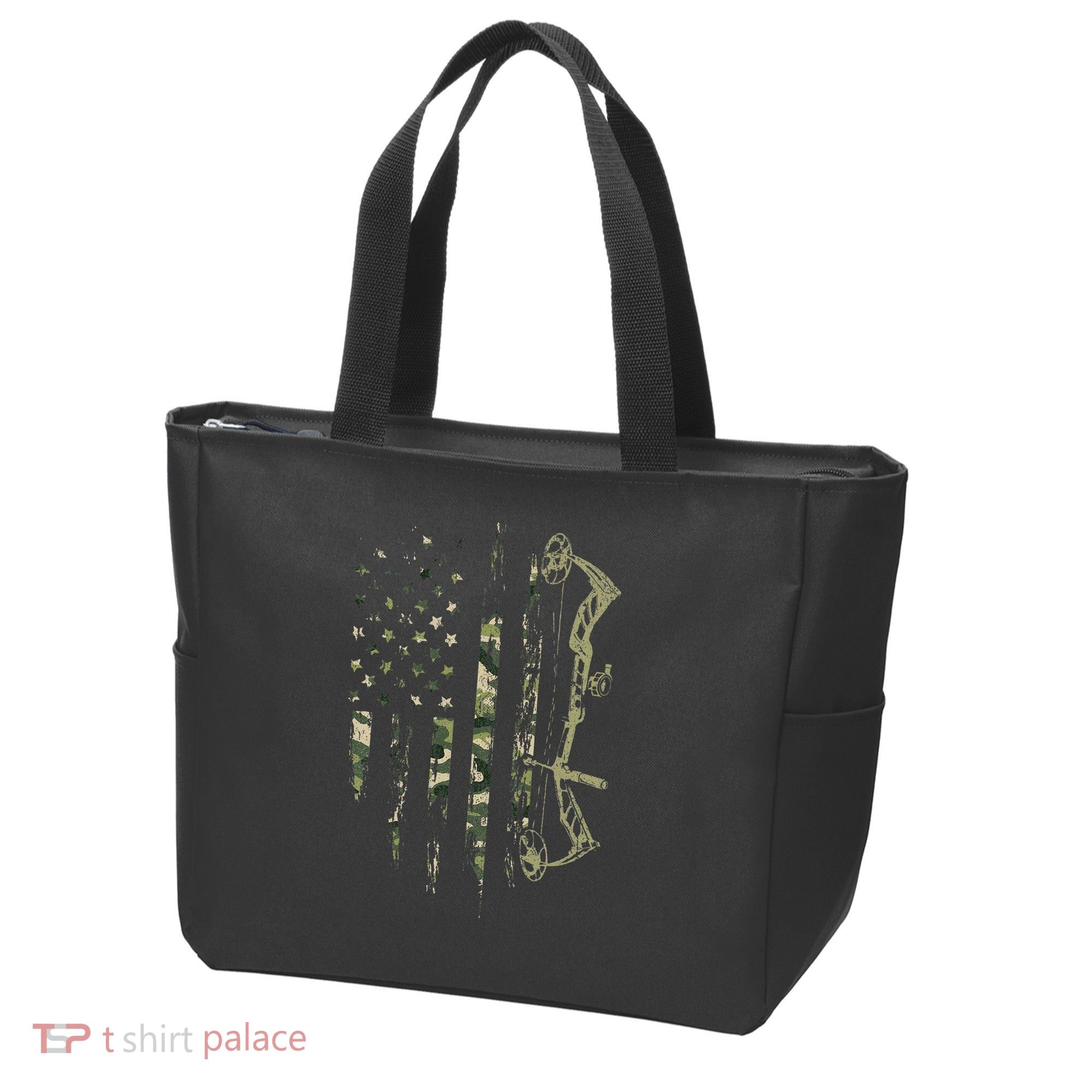 Camo American Flag Bowhunting Bow Archery Deer Hunting Gift Tote Bag