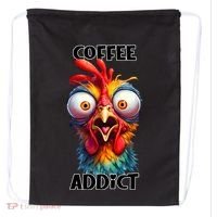 Coffee Addict Funny Turkey Drawstring Bag thumb 0