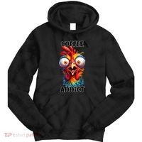 Coffee Addict Funny Turkey Tie Dye Hoodie thumb 0