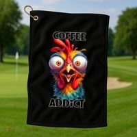 Coffee Addict Funny Turkey Golf Towel thumb 1