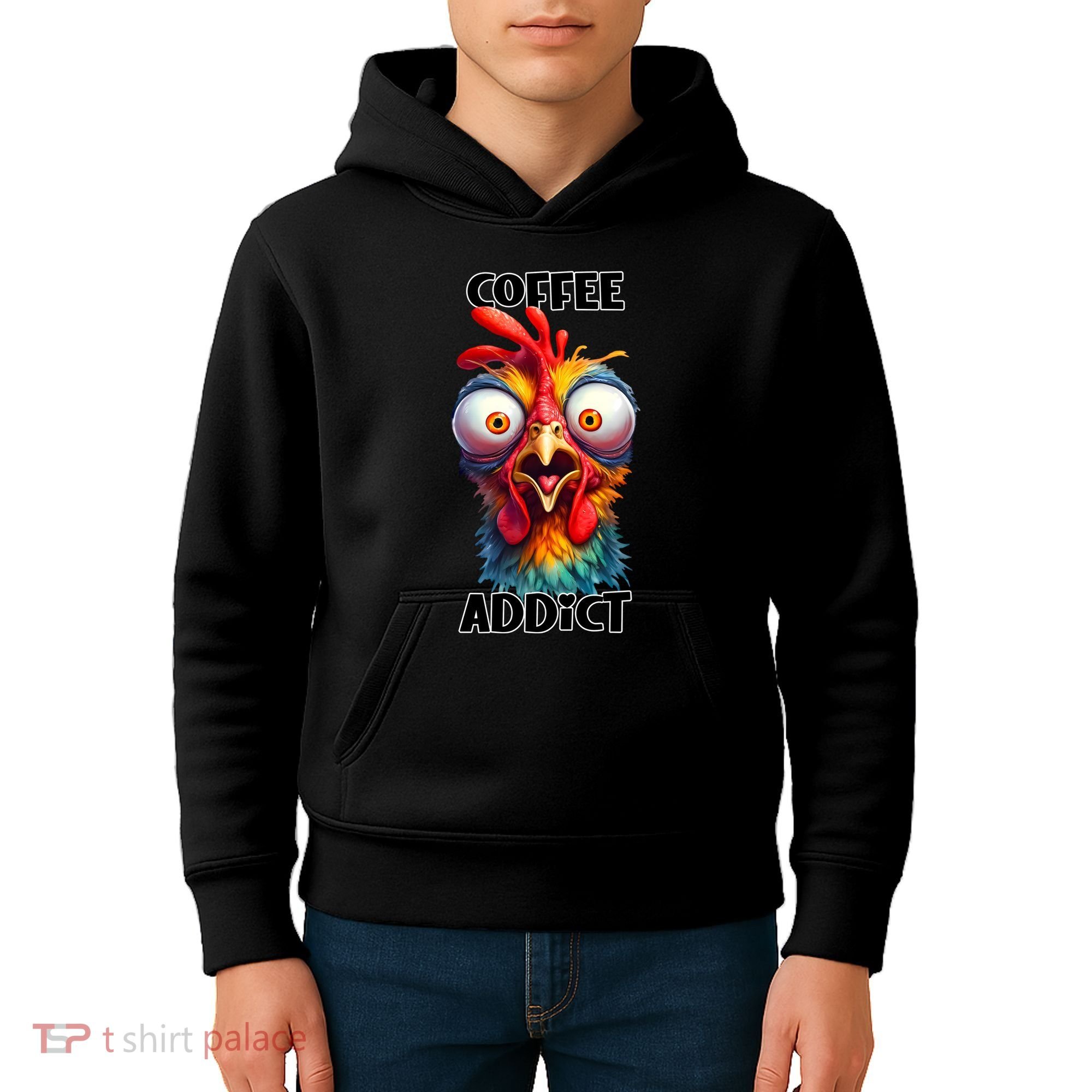 Coffee Addict Funny Turkey Kids Hoodie
