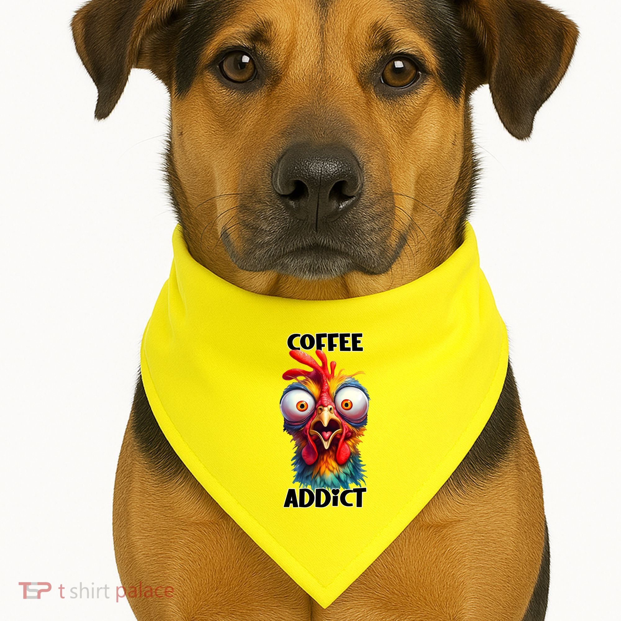 Coffee Addict Funny Turkey USA-Made Doggie Bandana