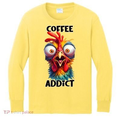 Coffee Addict Funny Turkey Kids Long Sleeve Shirt