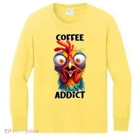 Coffee Addict Funny Turkey Kids Long Sleeve Shirt thumb 0