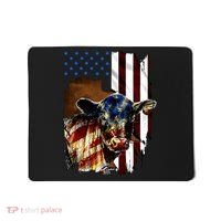 Cow American Flag Heifer Us 4th Of July Farm Cattle Usa Gift Mousepad thumb 0
