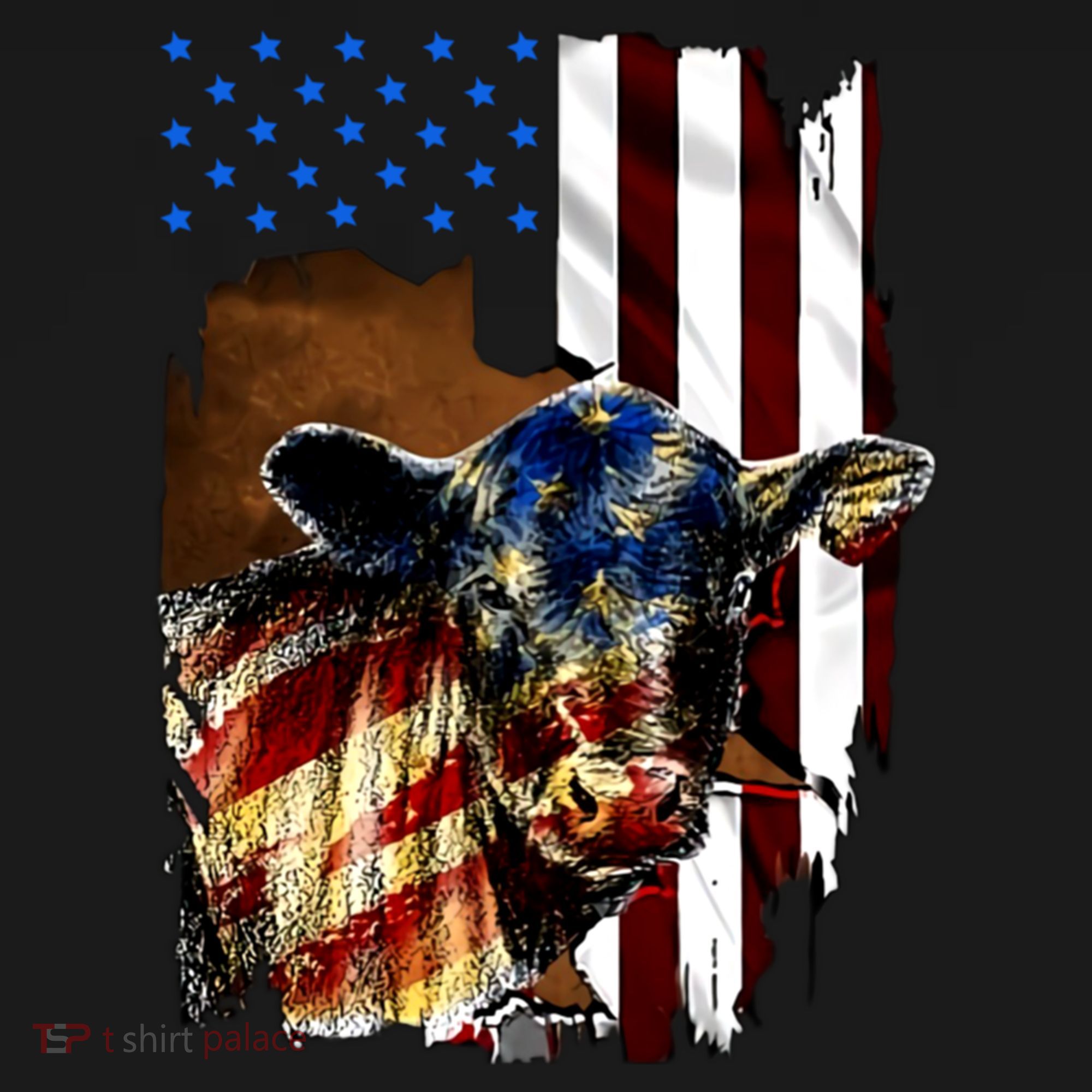 Cow American Flag Heifer Us 4th Of July Farm Cattle Usa Gift Mousepad