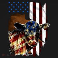 Cow American Flag Heifer Us 4th Of July Farm Cattle Usa Gift Women's Tank Top thumb 5