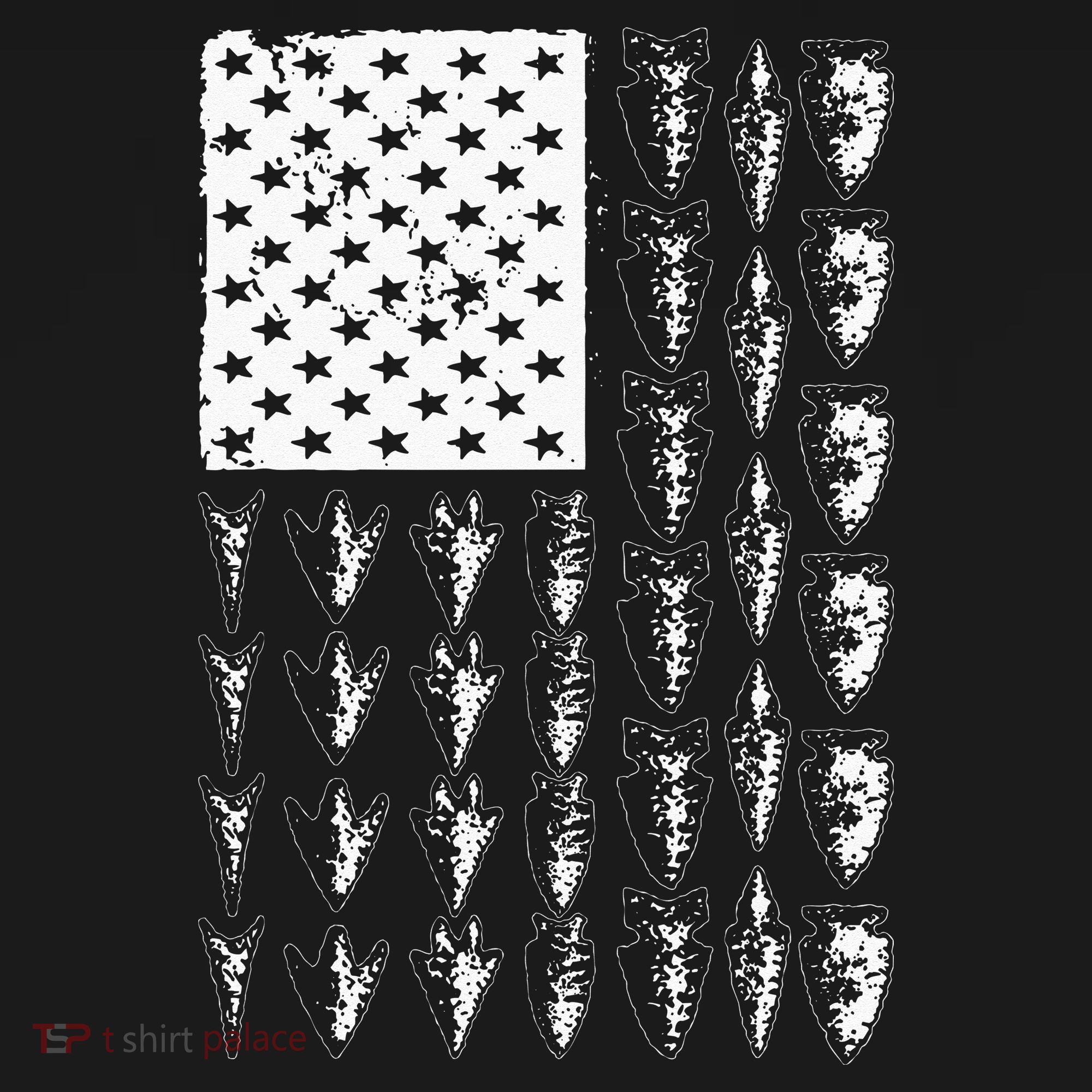 Cool Arrowhead For Men Women Bowhunt Arrow Hunting USA Flag T-Shirt