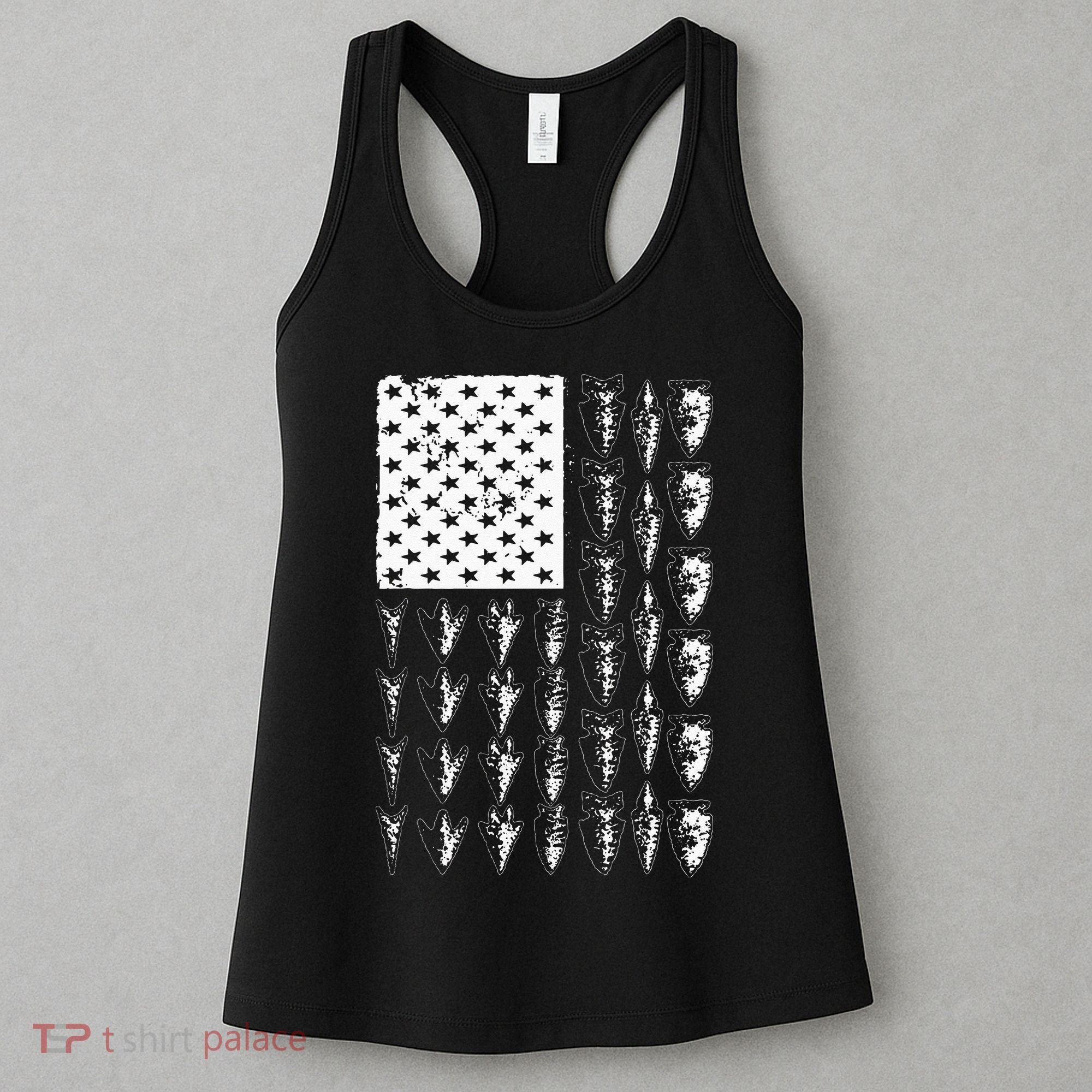 Cool Arrowhead For Men Women Bowhunt Arrow Hunting USA Flag Women's Tank Top