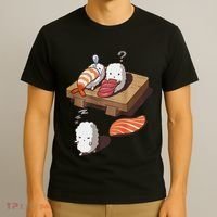 Cute And Funny Japanese Nigiri Sushi Sleepwalking T-Shirt thumb 3