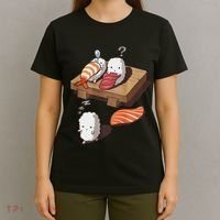 Cute And Funny Japanese Nigiri Sushi Sleepwalking T-Shirt thumb 4
