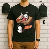 Cute And Funny Japanese Nigiri Sushi Sleepwalking T-Shirt thumb 6