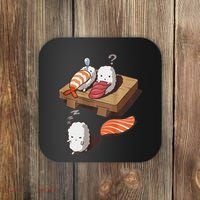 Cute And Funny Japanese Nigiri Sushi Sleepwalking Coaster thumb 0