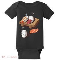 Cute And Funny Japanese Nigiri Sushi Sleepwalking Baby Bodysuit thumb 0