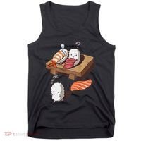 Cute And Funny Japanese Nigiri Sushi Sleepwalking Tank Top thumb 0