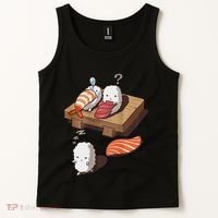 Cute And Funny Japanese Nigiri Sushi Sleepwalking Tank Top thumb 2