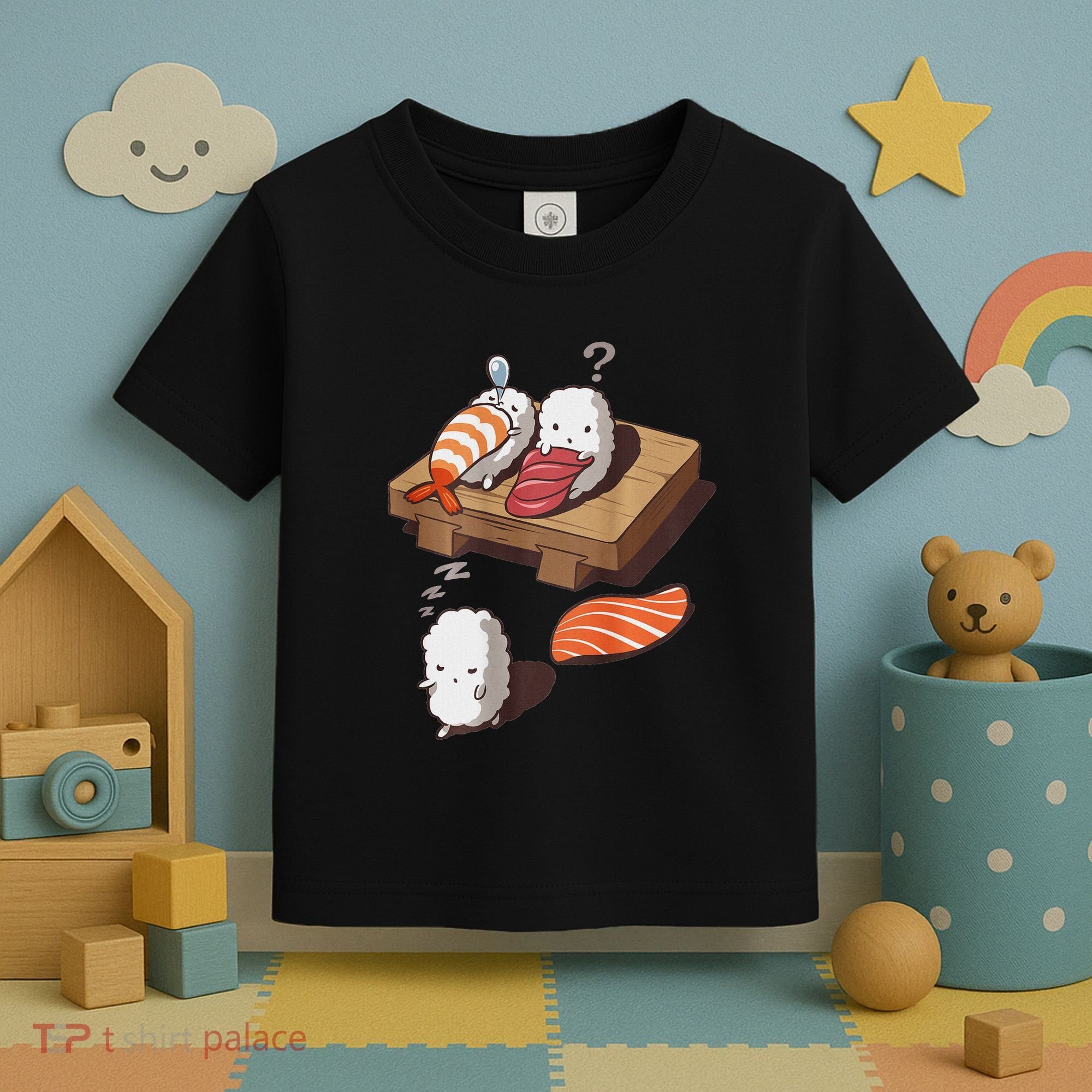 Cute And Funny Japanese Nigiri Sushi Sleepwalking Toddler T-Shirt