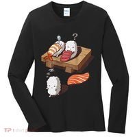 Cute And Funny Japanese Nigiri Sushi Sleepwalking Women's Long Sleeve Shirt thumb 0