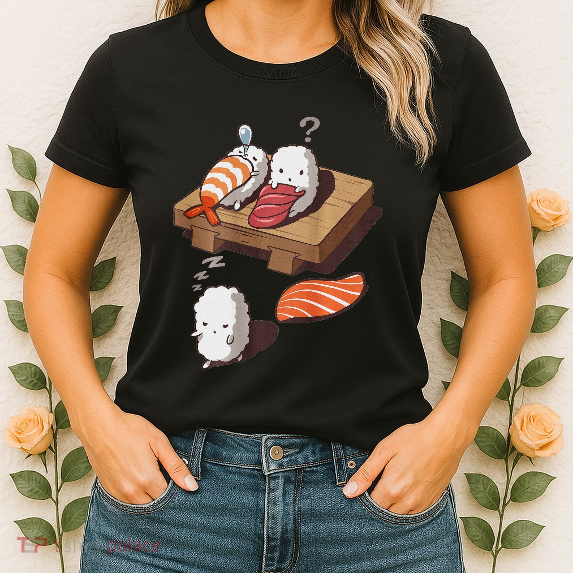 Cute And Funny Japanese Nigiri Sushi Sleepwalking Women's T-Shirt