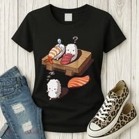 Cute And Funny Japanese Nigiri Sushi Sleepwalking Women's T-Shirt thumb 3