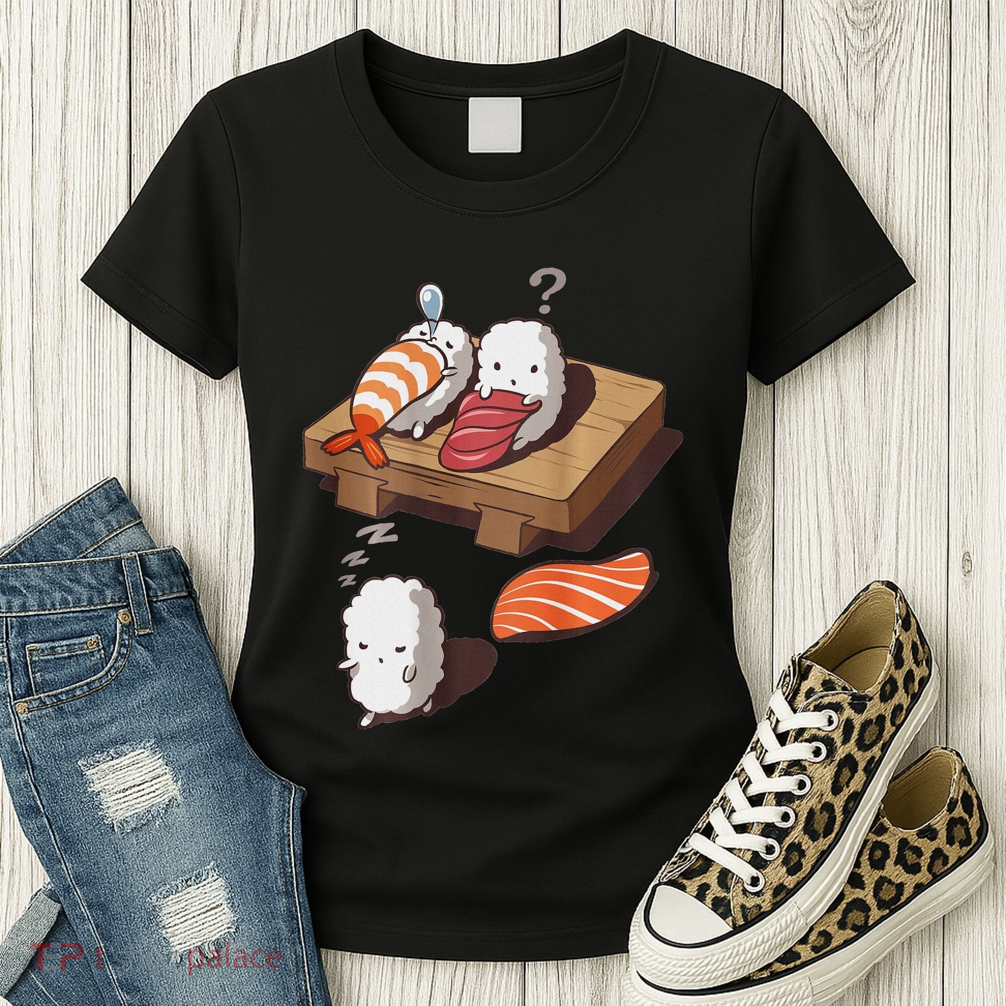 Cute And Funny Japanese Nigiri Sushi Sleepwalking Women's T-Shirt